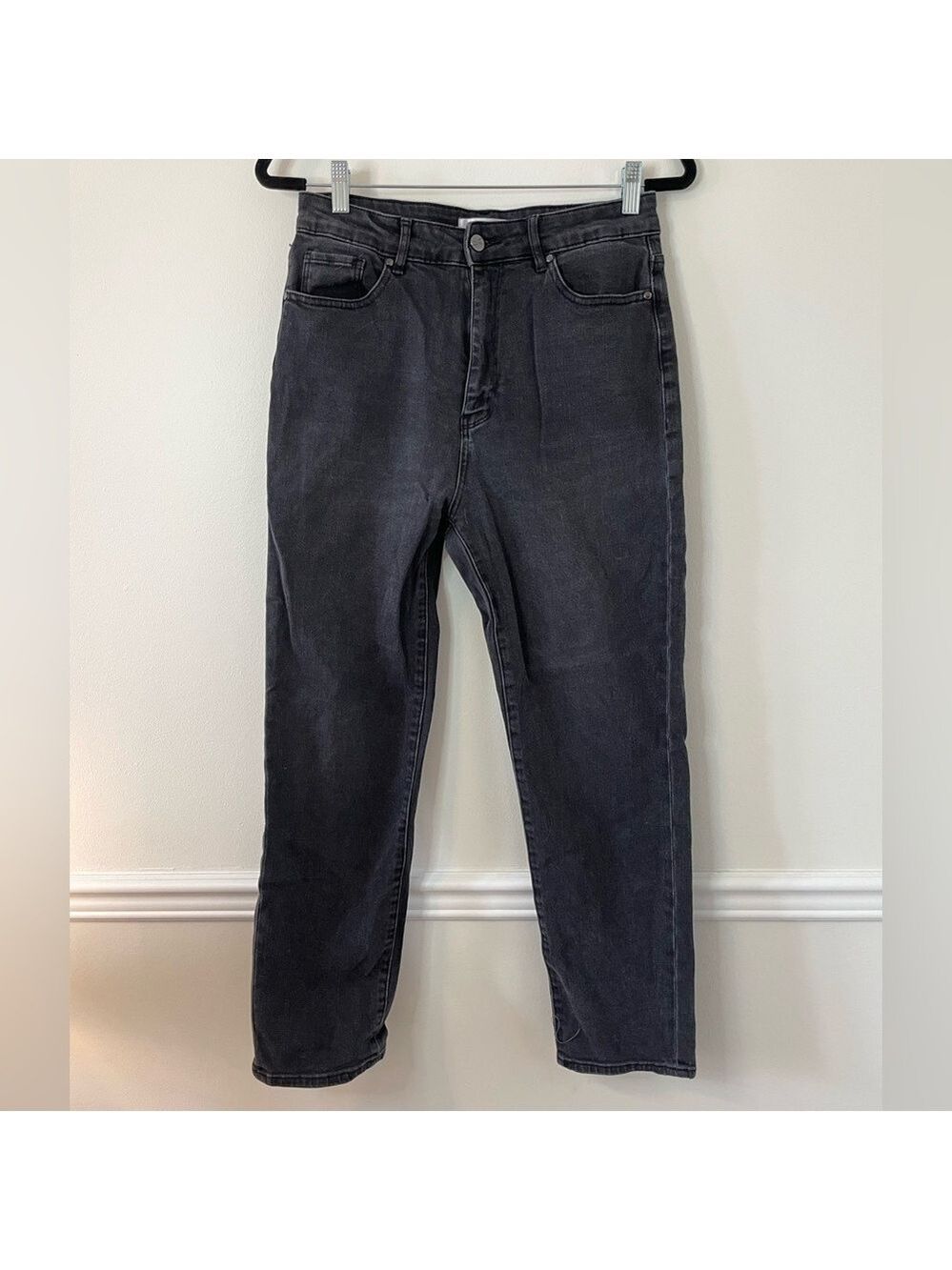 Forever New Eva High Rise Mom Jeans 6 Washed Black - Picture 4 of 11